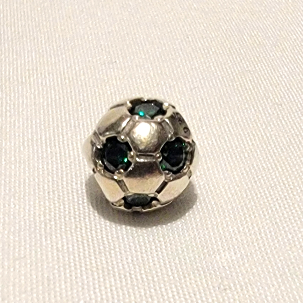 Authentic Pandora Green Soccer Ball Charm